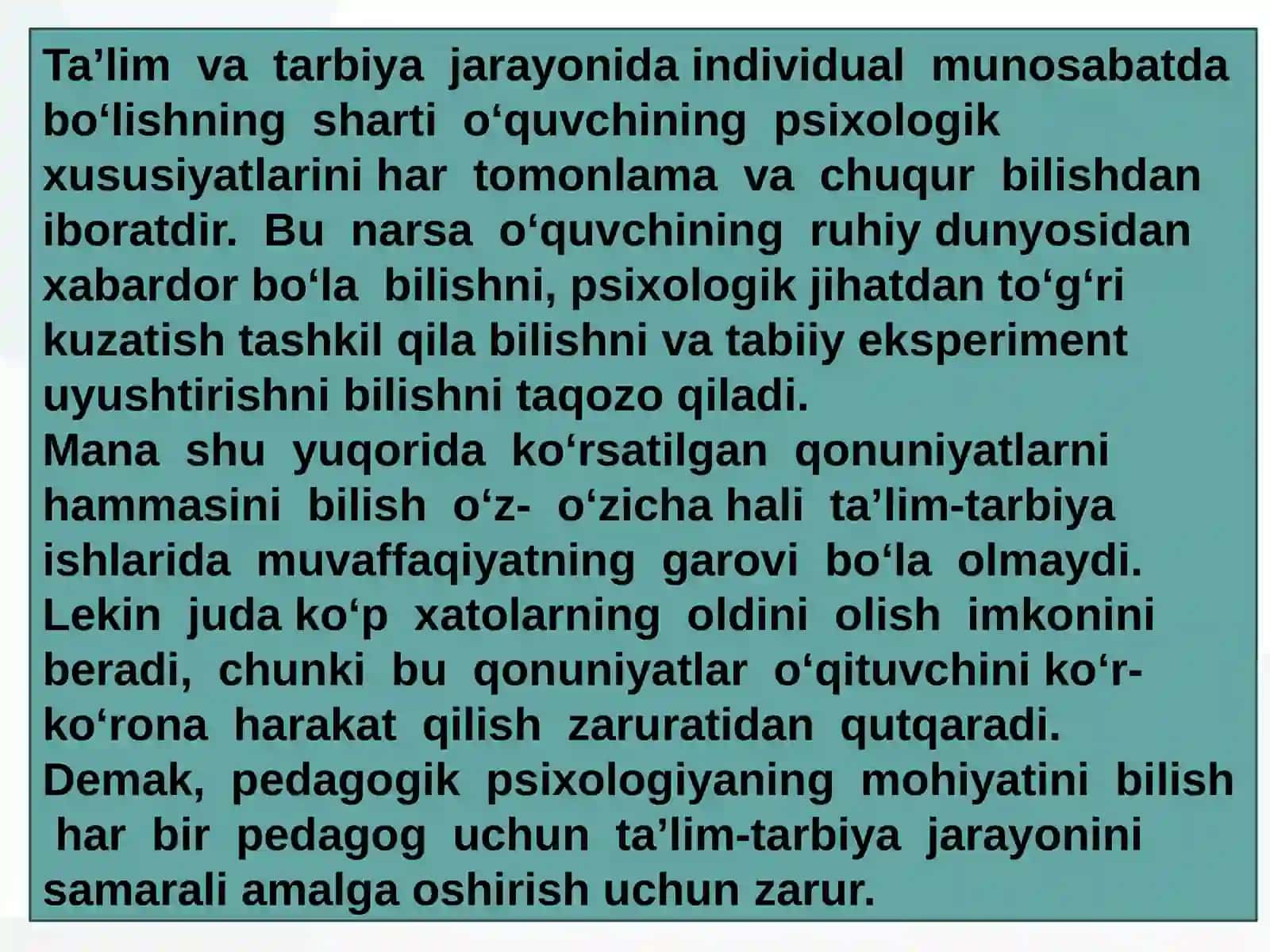 Pedagogik psixologiya: predmet, tuzilma, muammolari 3