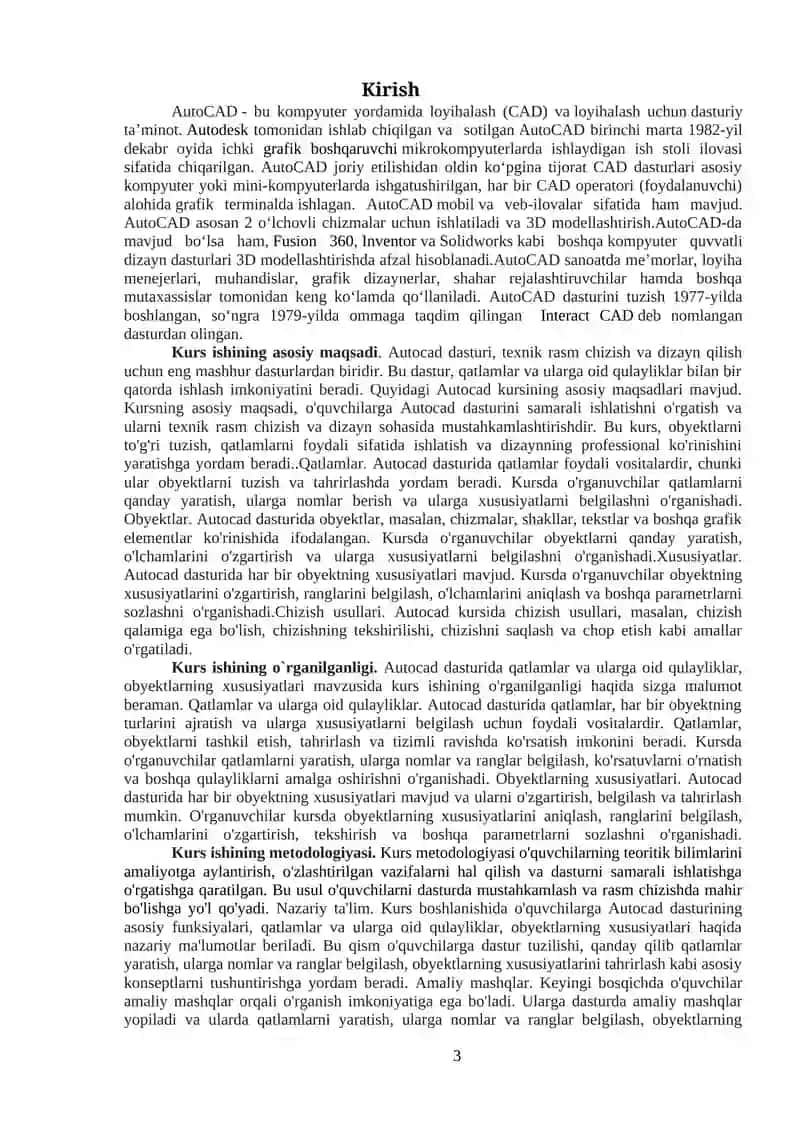 Autocad dasturida qatlamlar va ularga oid qulayliklar, obyektlarning xususiyatlari 3