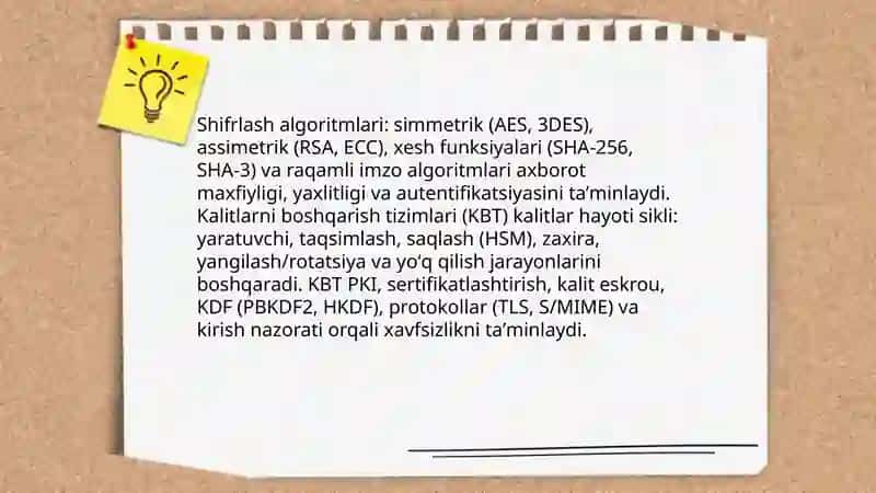 Axborotarni himoylashning texnik va dasturiy vositalari 3