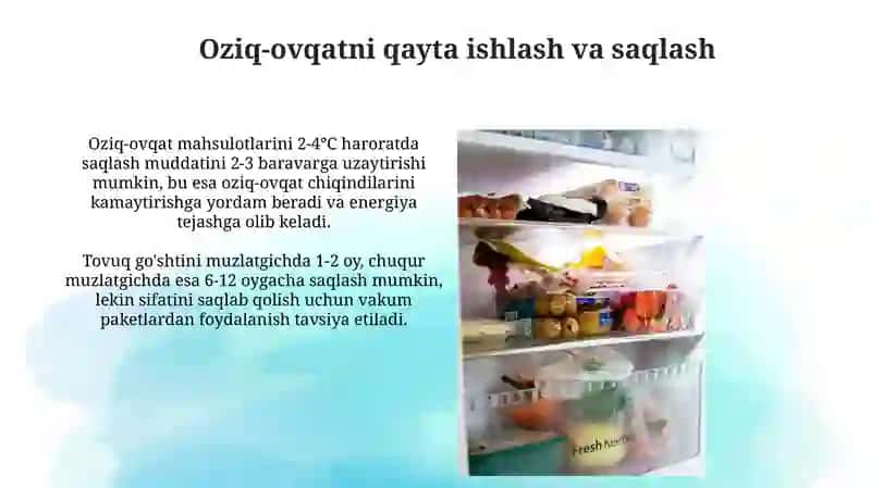 Oziq-ovqat mahsulotlarini saqlash qoidalari 3