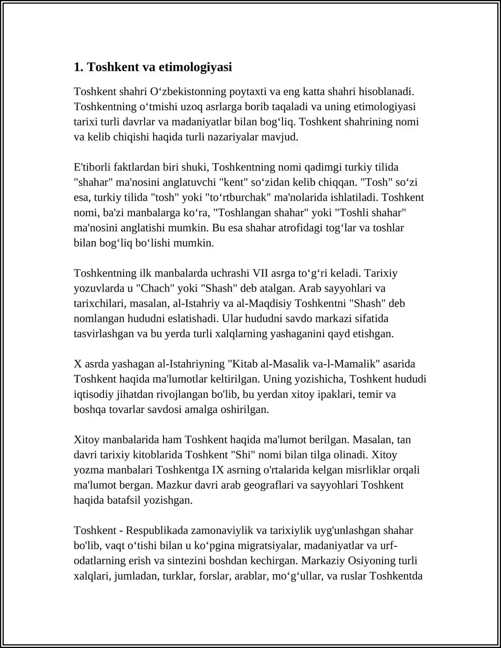 Toshkent va etimologiyasi 3