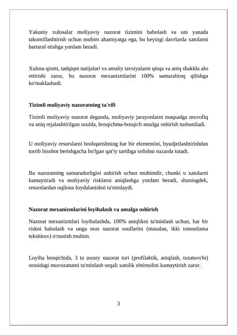 Moliyaviy nazorat tizimliligini nazorat samaradorligini oshirishdagi ahamiyat 3