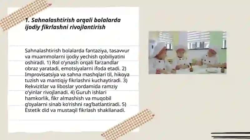 Sahnalashtirish orqali bolalarda ijodiy fikrlashni rivojlantirish 3
