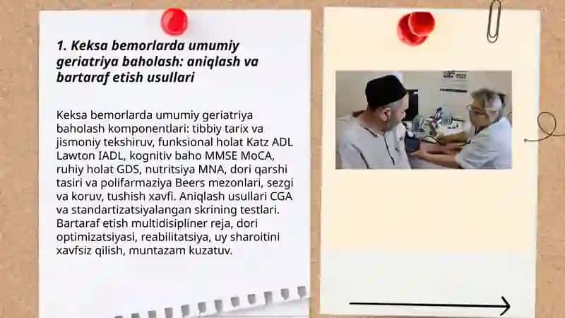 Keksa yoshdagi bemorlar muammolarini aniqlash va ularni bartaraf etish yo'llari 3