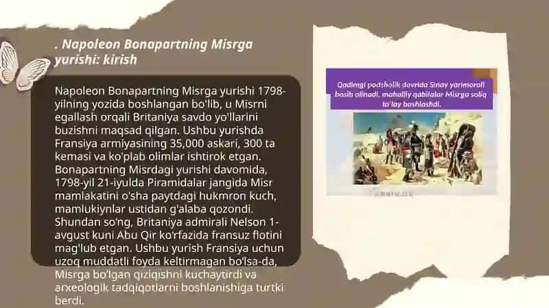 "Napoleon Bonapartning Misrga yurishi" mavzusida taqdimot tayyorlash 3
