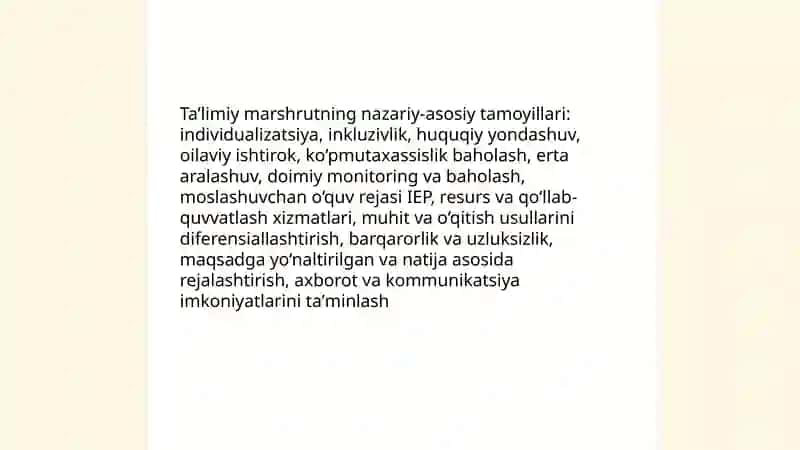 Alohida yordamga muhtoj bolaning taʼlimiy marshruti modeli 3