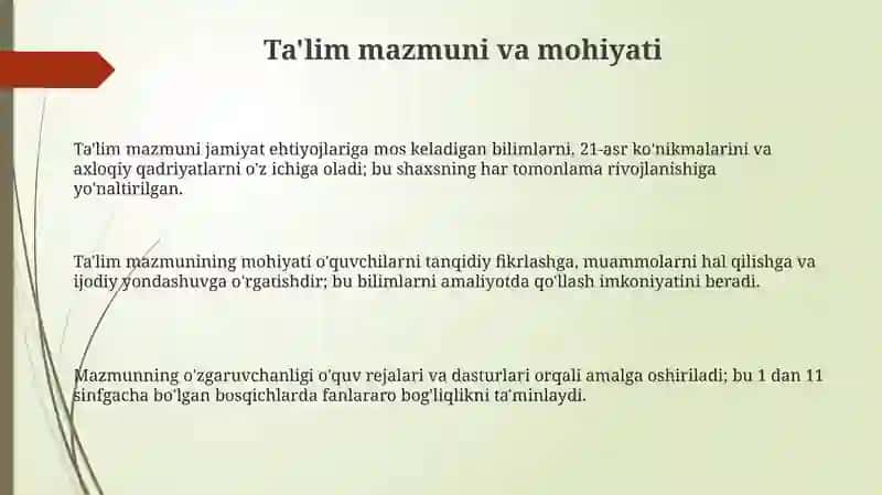 Taʼlim mazmuni, taʼlim jarayonining qonuniyatlari va tamoyillari 3