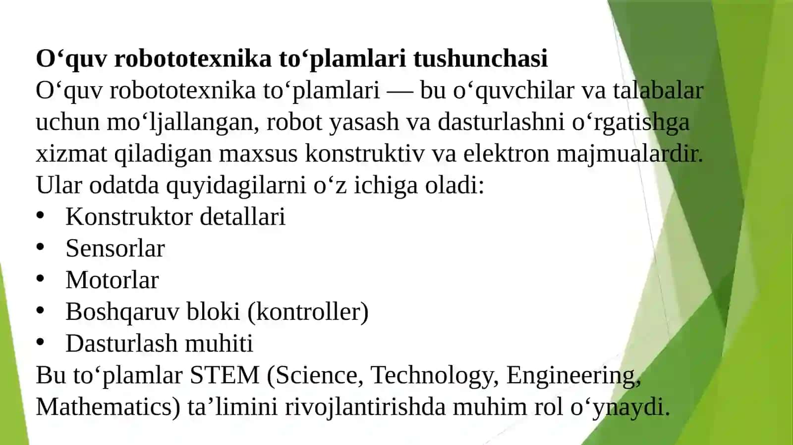 O‘quv robototexnika to‘plamlari 3