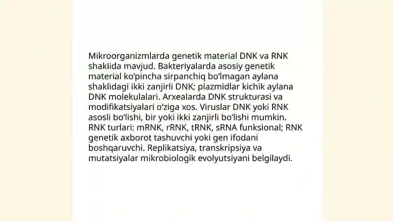 Mikrobiologiyaning genetika bilan uzviy bogʻliqligi 3