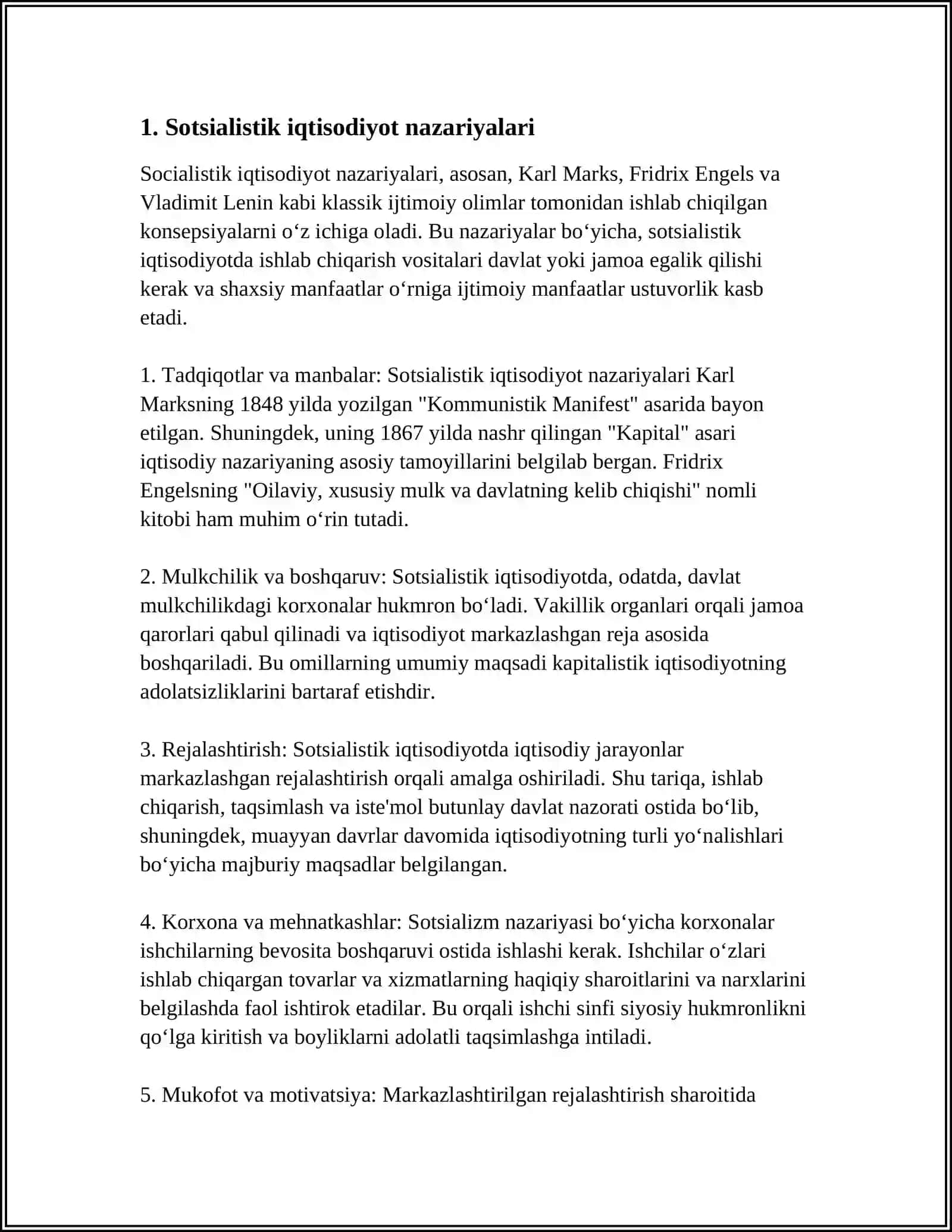 SOTSIALISTIK IQTISODIYOT TOʻGʻRISIDAGI FIKRLAR 3