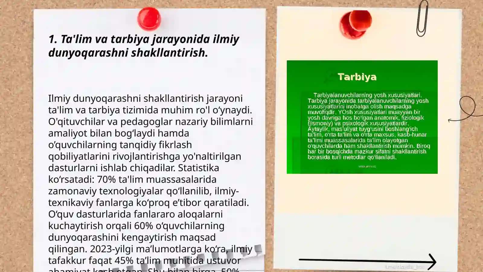 Ta'lim va tarbiya jarayonida ilmiy dunyoqarashni shakllantirish 3