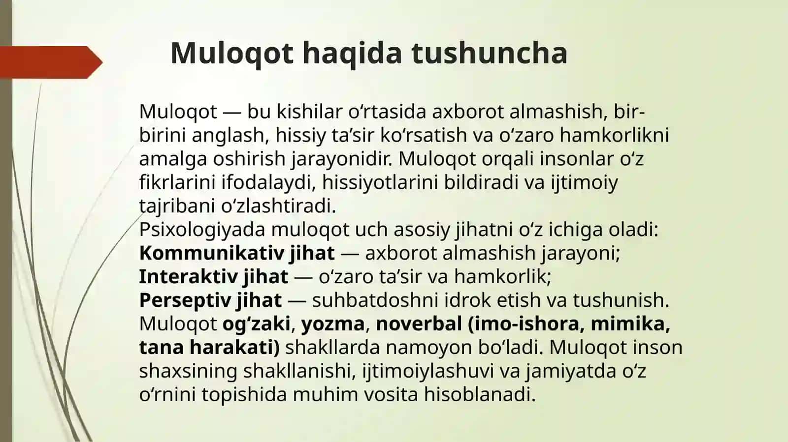 Muloqot haqida tushuncha. Pedagogik muloqot haqida tushuncha 3