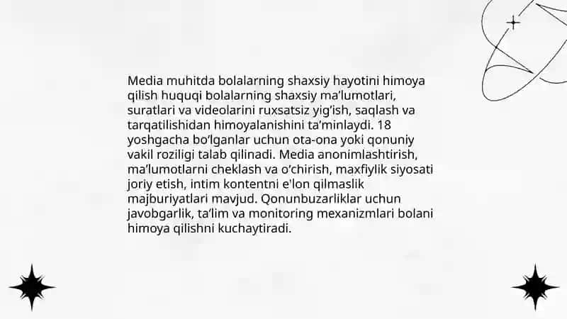 Media muhitda bola huquqlari 3