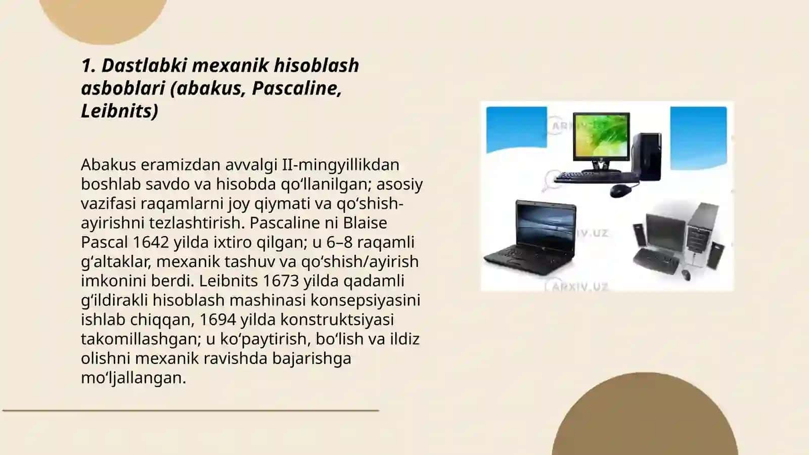 Komputer texnikasining rivojlanish tarixi 3