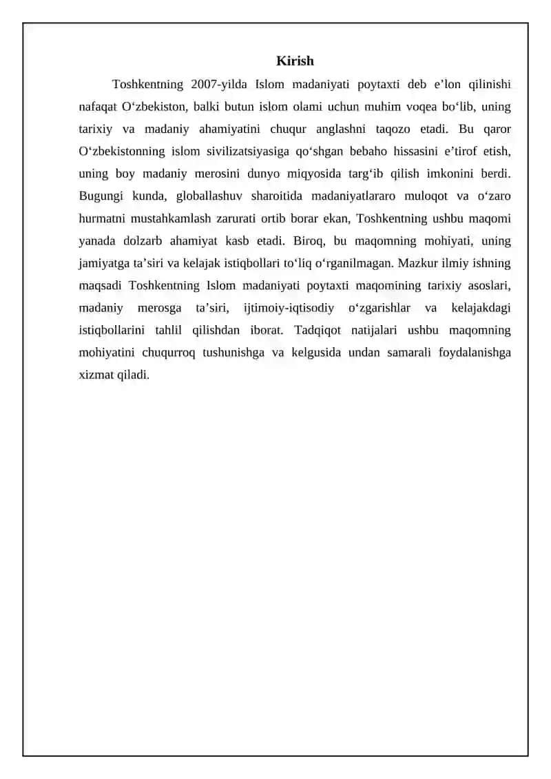 Toshkent – Islom madaniyati poytaxti: Tarix va meros 3