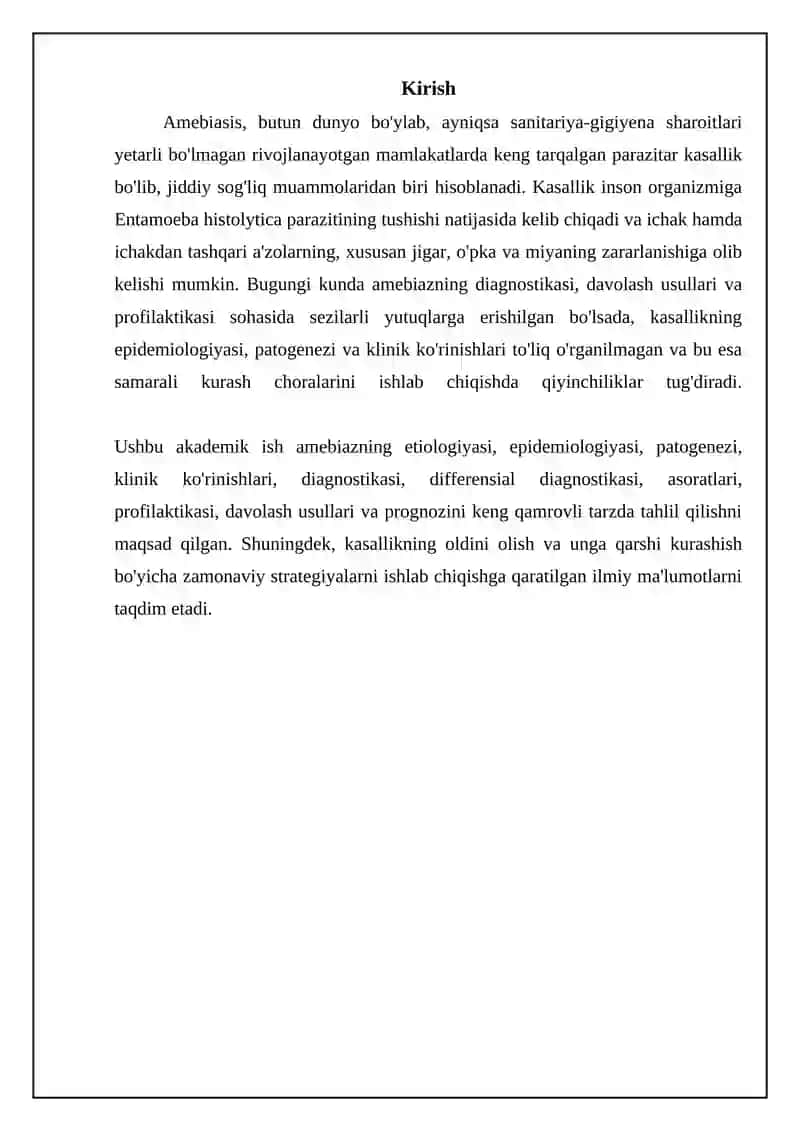 Amebiaz. Etiologiyasi. Epidemiologiyasi. Patogenezi. Klinikasi 3