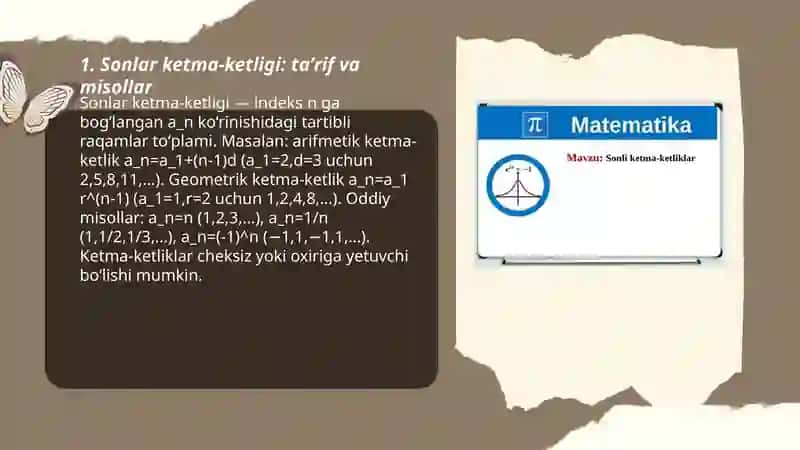 Sonlar ketma-ketligi va uning limiti 3