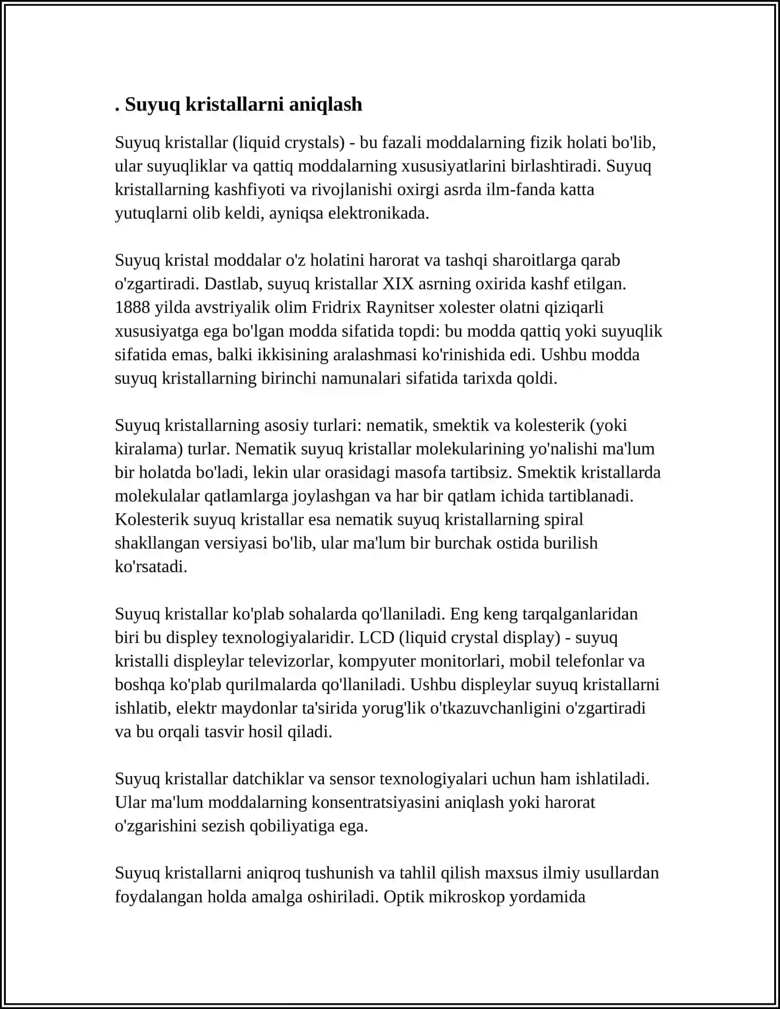 SUYUQ KRISTALLAR 3
