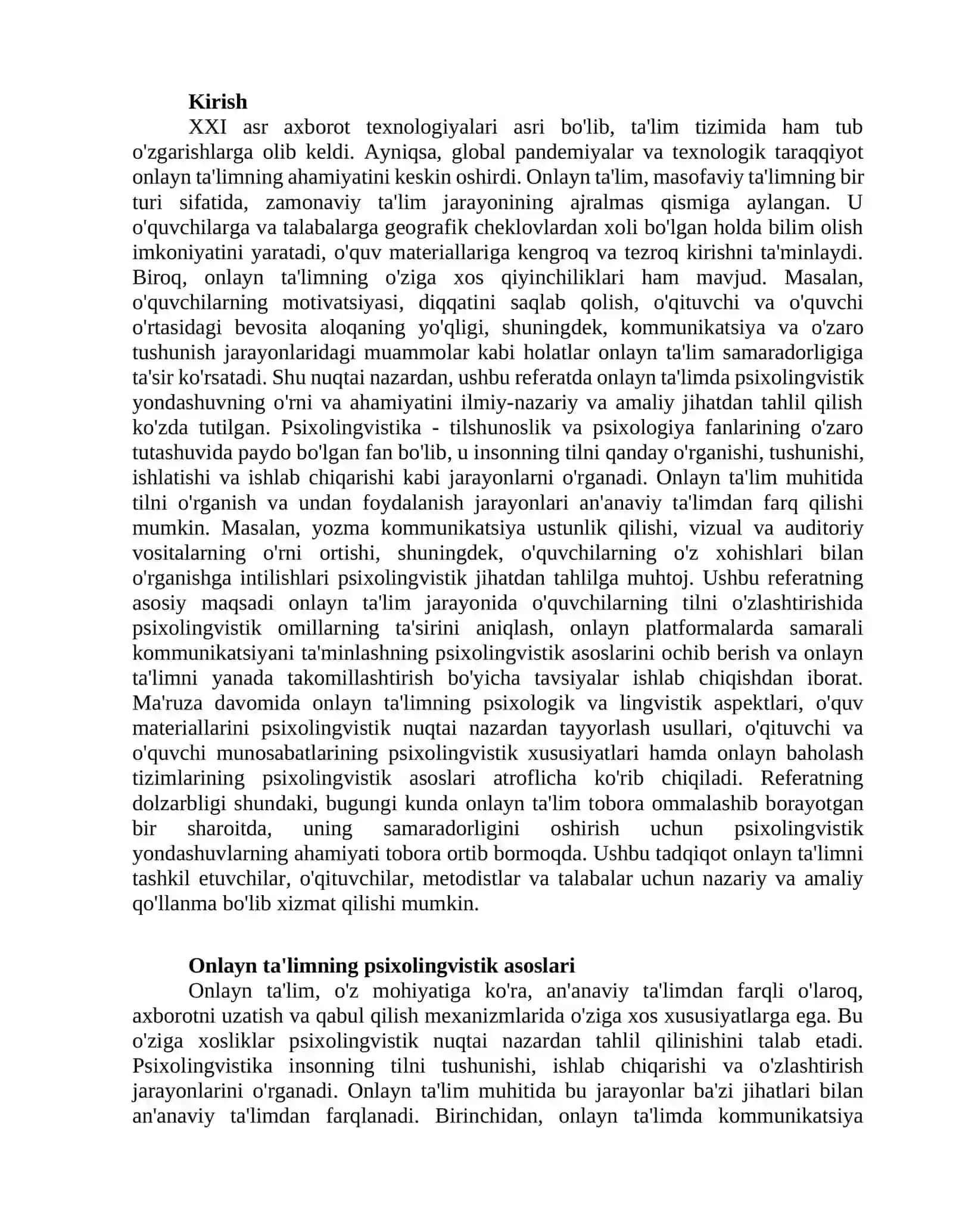 Onlayn ta'limda psixolingvistik yondashuv: Nazariy va amaliy jihatlari 3