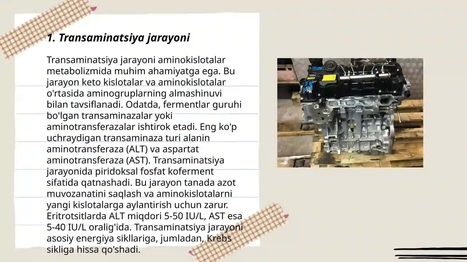 Transaminlanish, transaminazalar. Vitamin B6 ning kofermintlik vazifasi 3