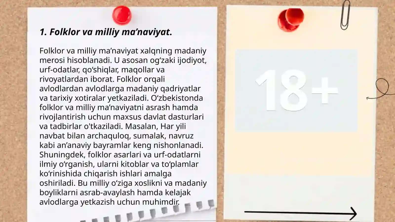 Folklorning milliy ma’naviyatimiz asoslaridan biri 3
