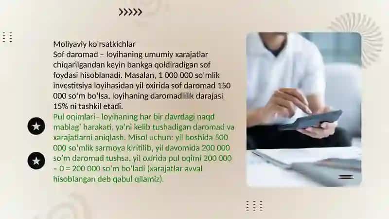 Banklarning investitsiya loyihalarning moliyaviy iqtisodiy samaradorligini baxolash usullari 3