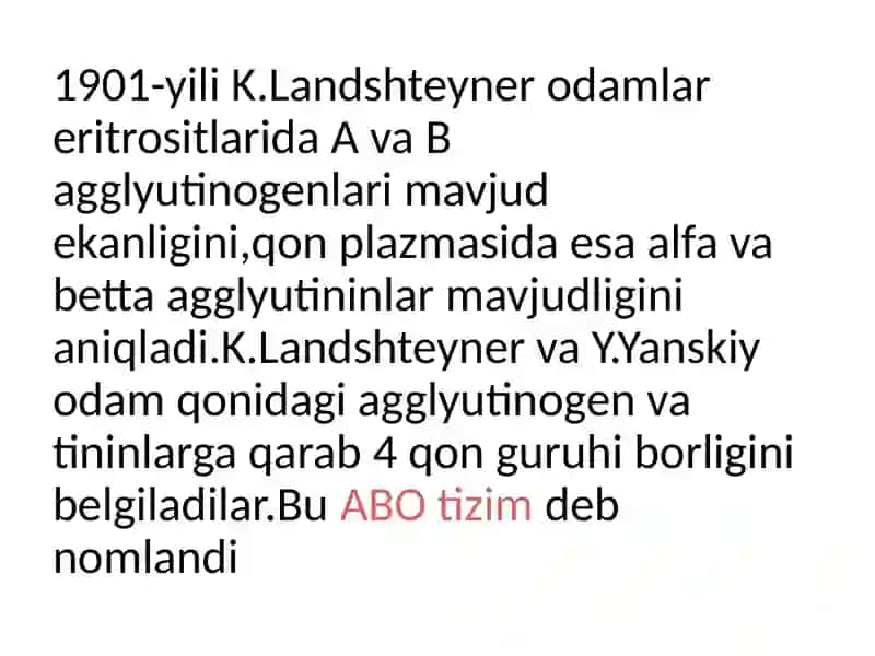 Qon guruhlari (Rezus faktor. Qon quyish asoslari) 3
