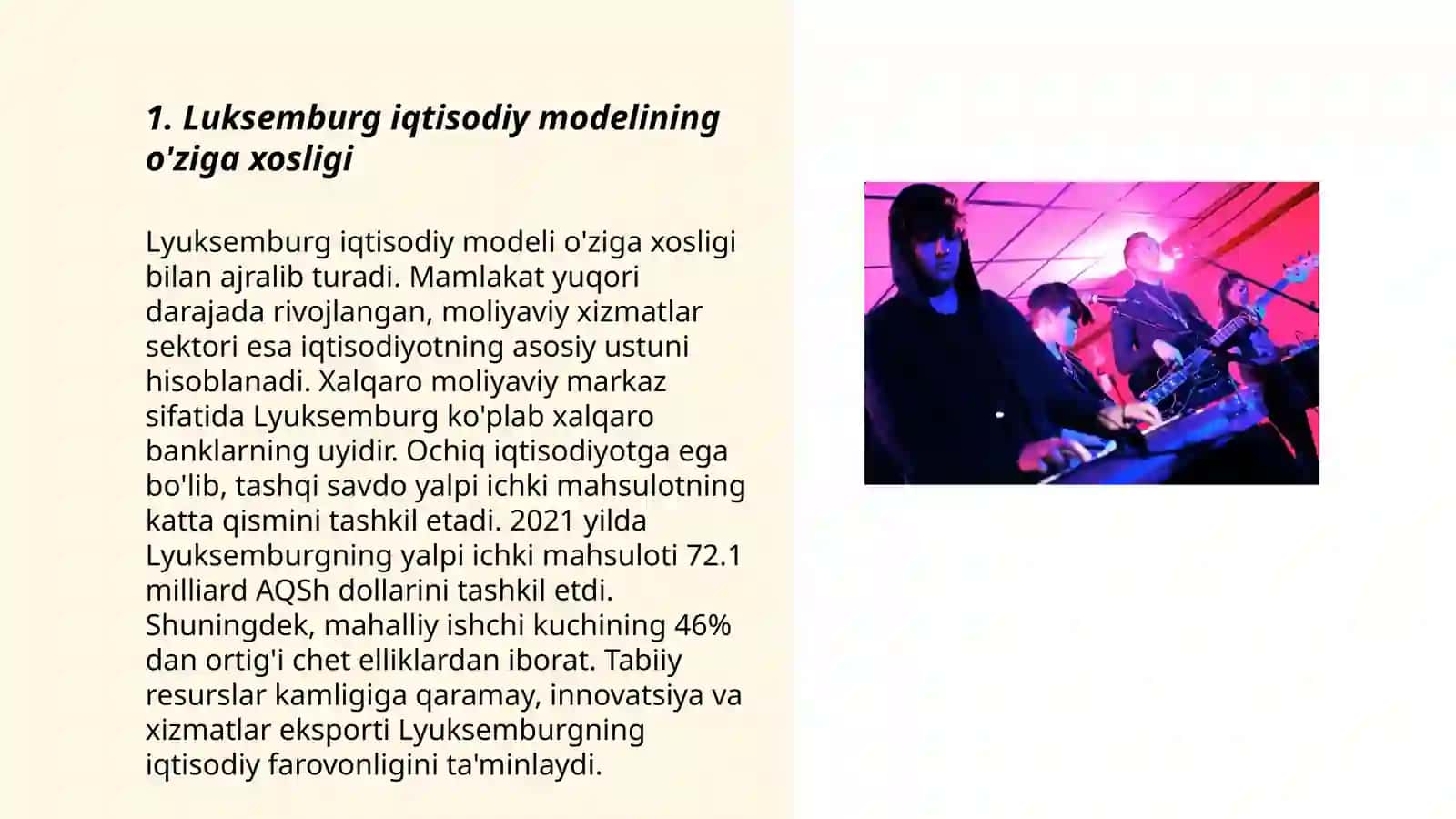 Luksenburg Davlatining Iqtisodiy Rivojlanishi To'g'risida Prezintatsiya 3