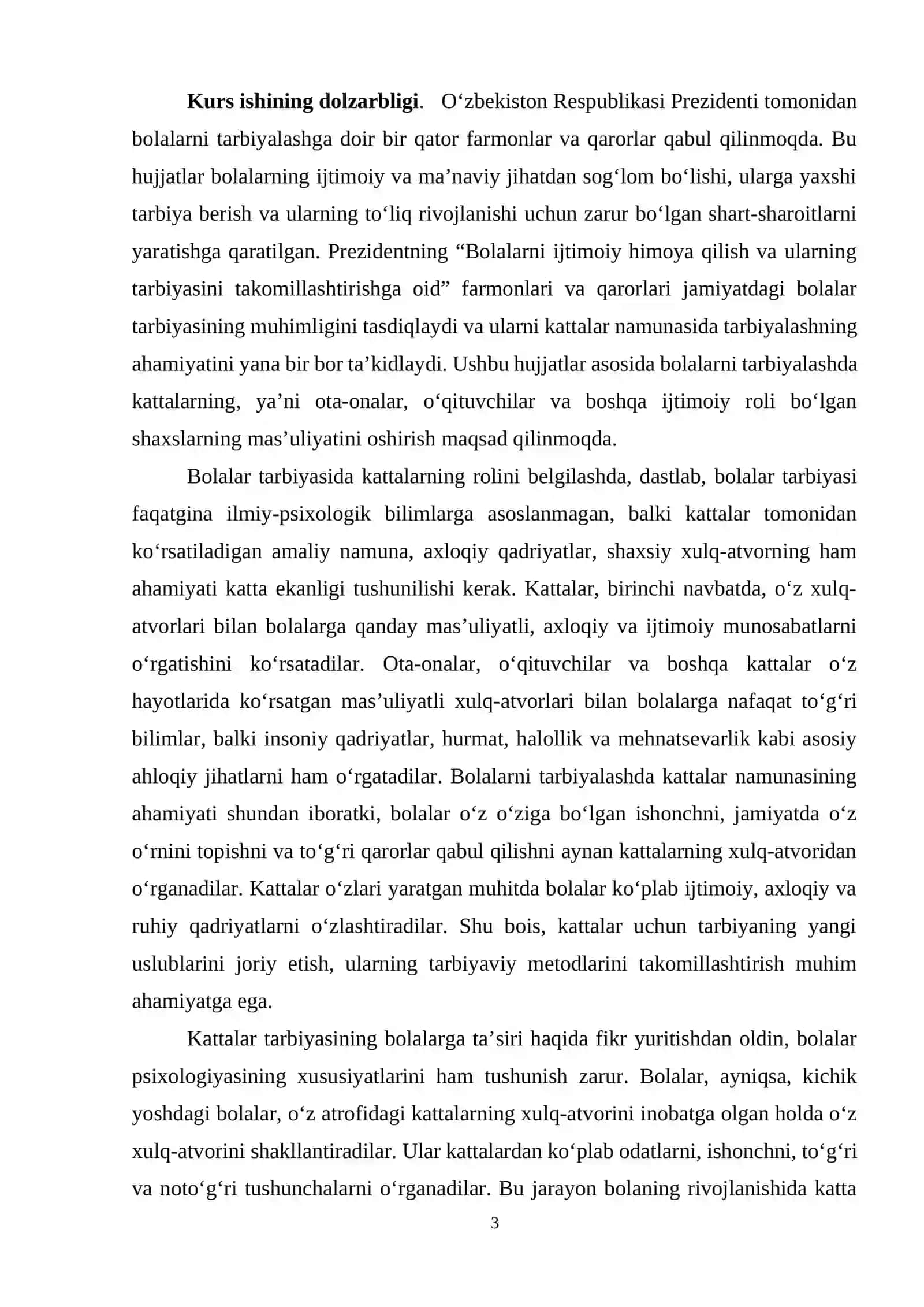 Bolalarni kattalar namunasida tarbiyalash 3