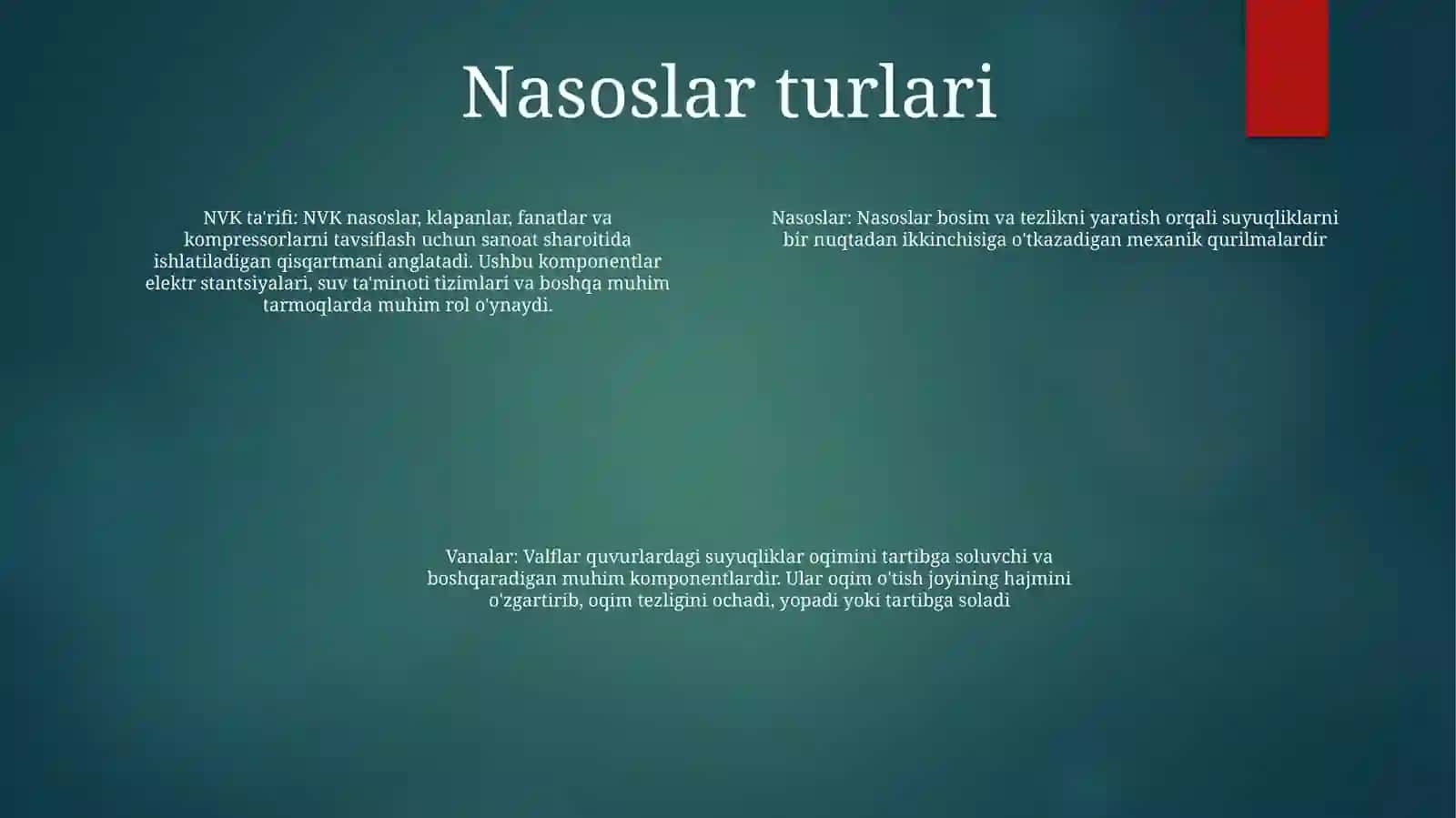 Nasoslar, Ventilyatorlar Va Kompressorlar (Nvk) To‘G‘Risida Umumiy Tushunchalar 3