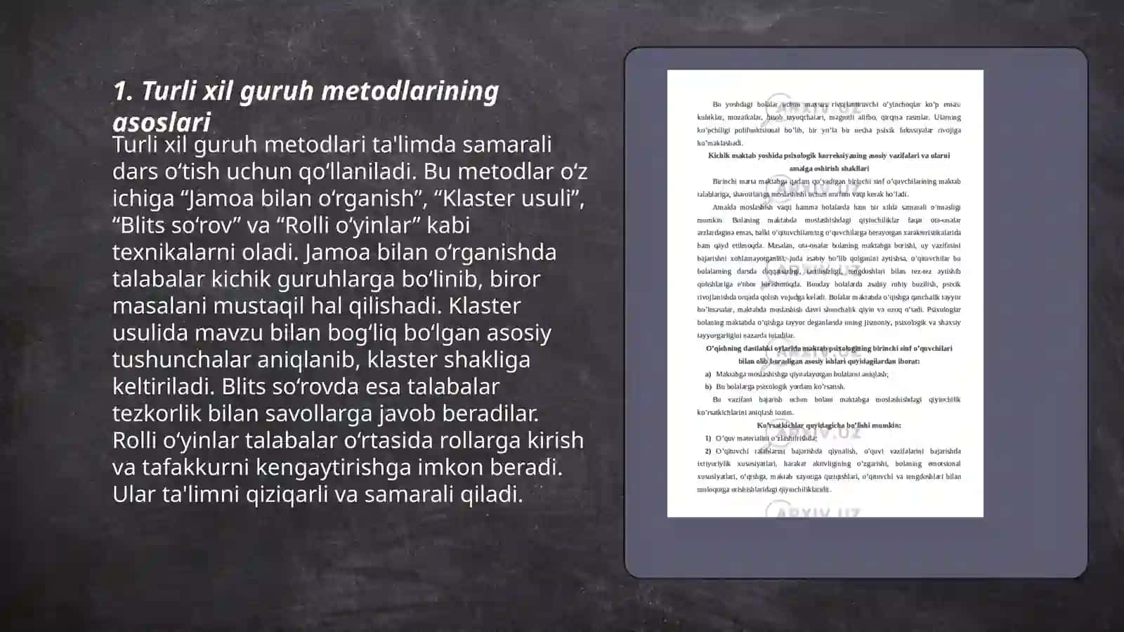 Turli xil psixologik yo‘nalishlarda guruhiy faoliyatning “texnologiya”si 3