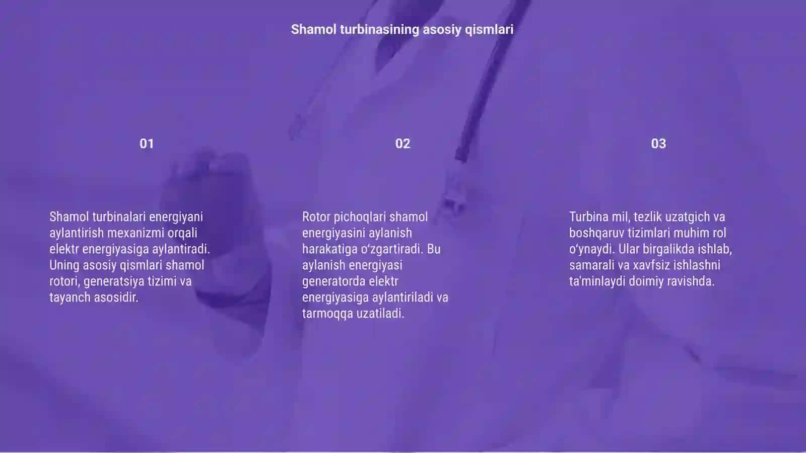 Shamol turbinalarining konstruksiyasi va ishlash tartibi 3