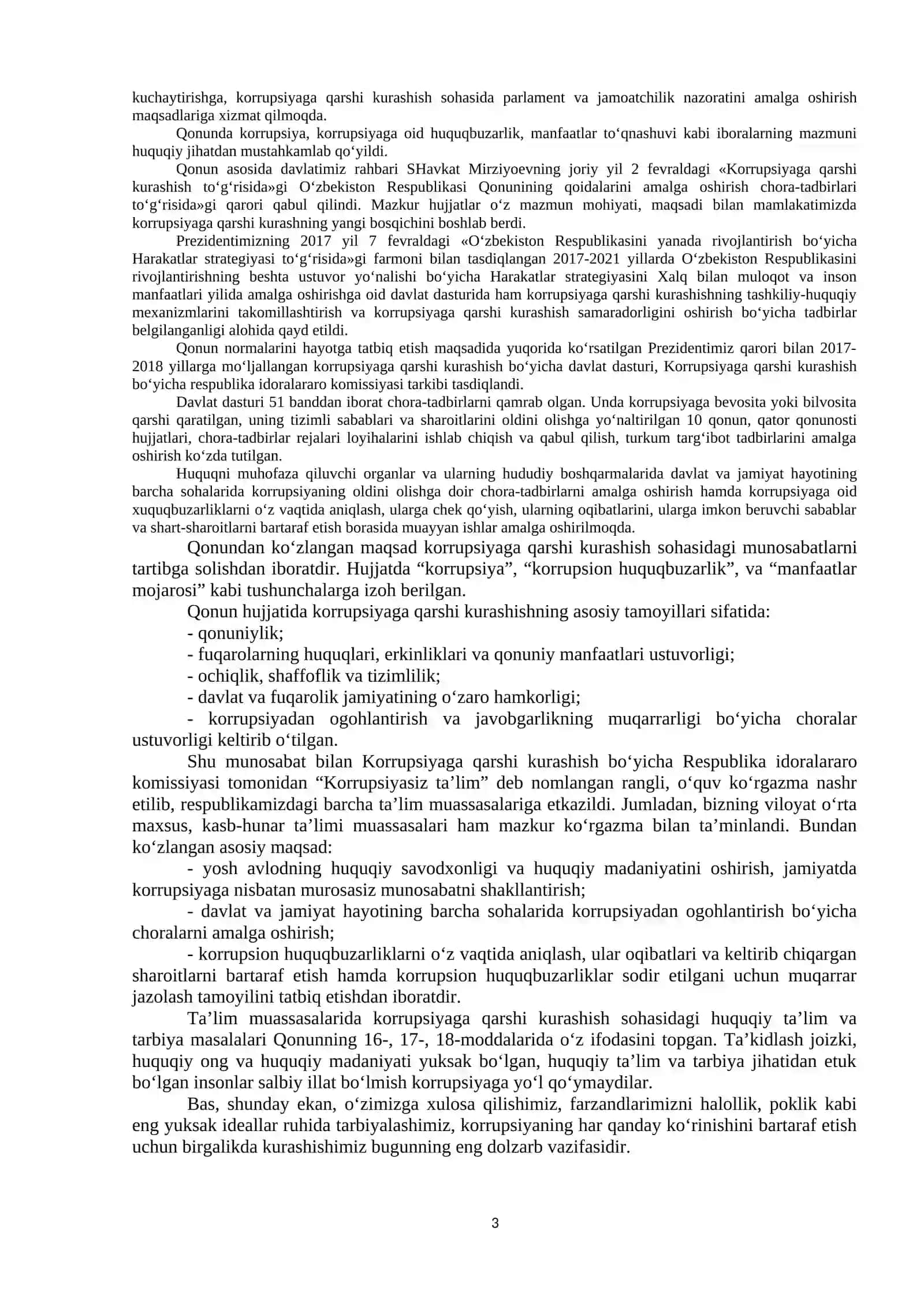 O’ZBEKISTONDA KORRUPSIYAGA QARSHI KURASHNING IJTIMOIY, G’OYAVIY ASOSLARI 3