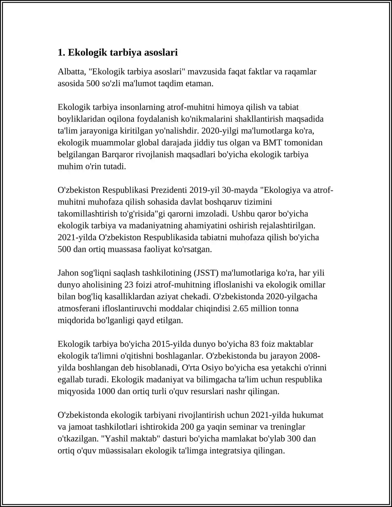 MAKTABGACHA YOSHDAGI BOLALARGA EKALOGIK TARBIYA 3