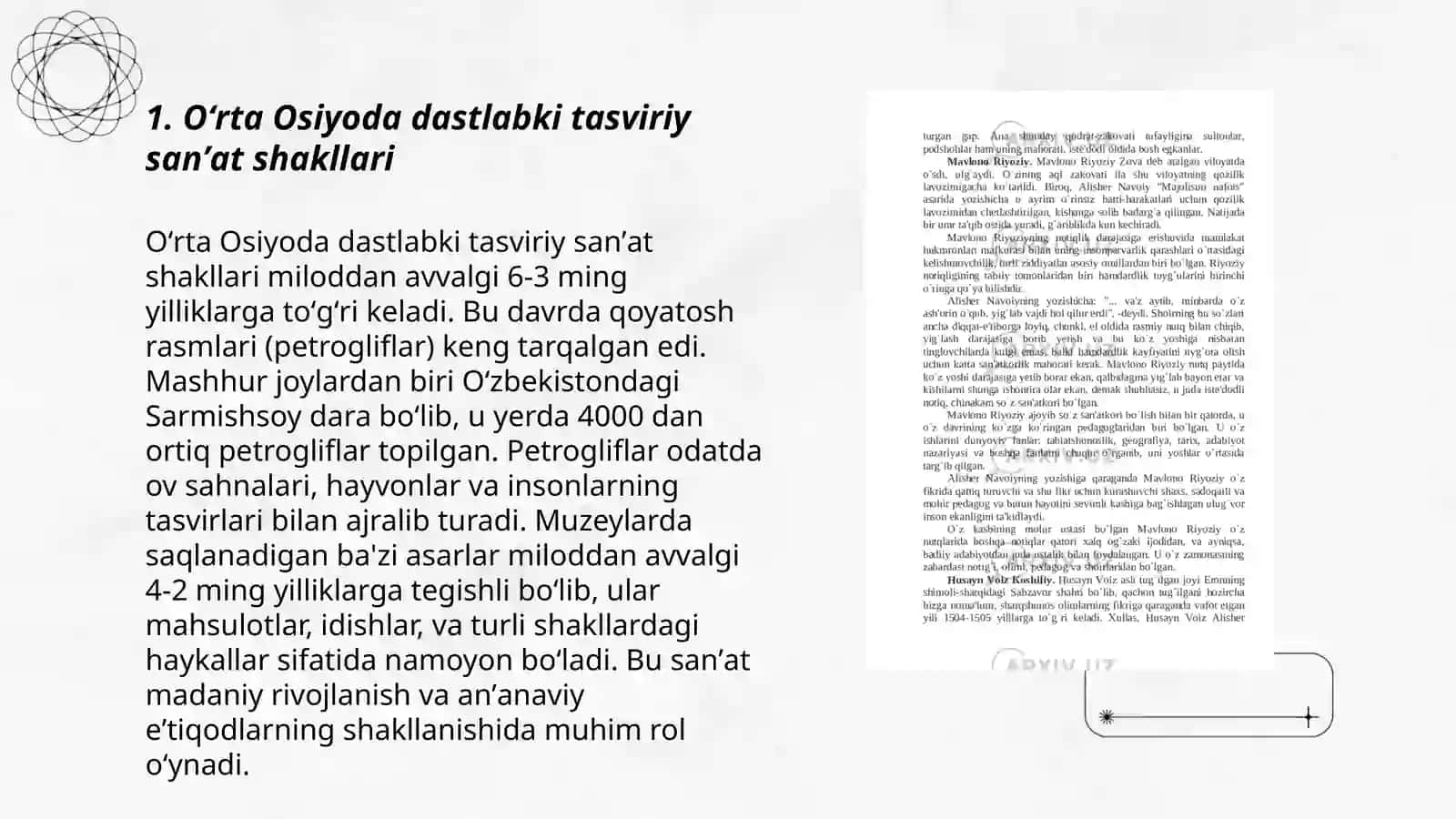 Oʻrta Osiyoda dastlabki tasviriy sanʼat shakllari 3