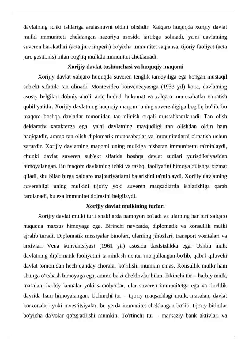 Xorijiy davlatlarning O‘zbekiston Respublikasida mulk huquqi 3