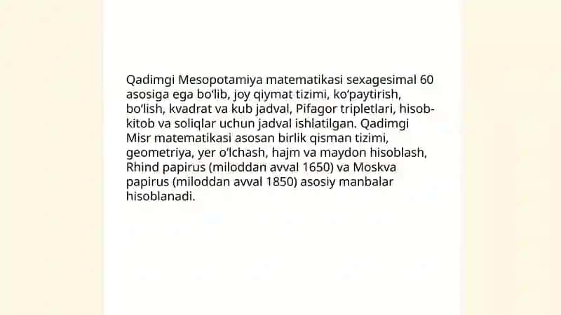 Matematikaning rivojlanish tarixi 3
