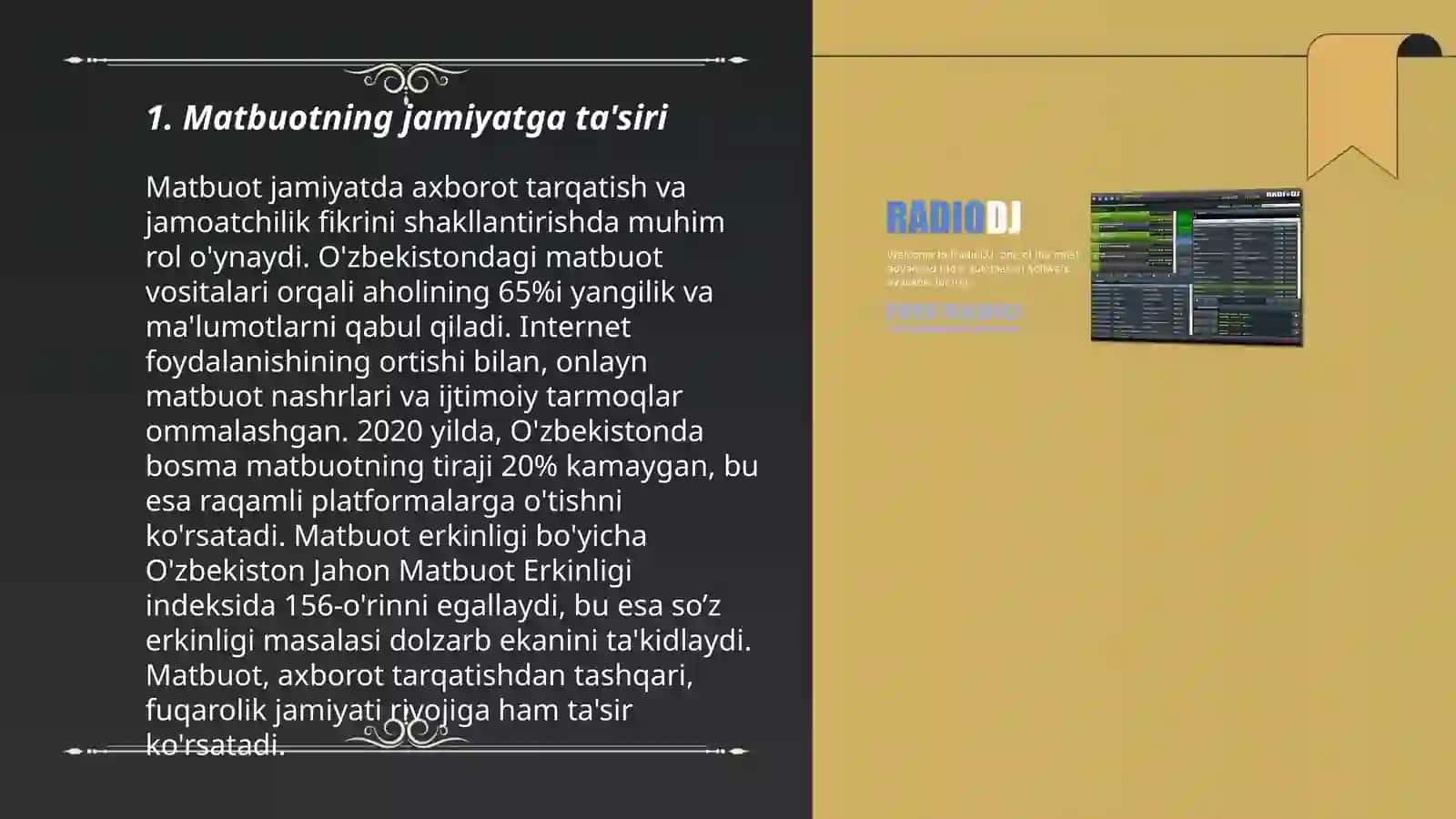 Matbuot radio televideniye va internetning tasir etish imkoniyatlari 3