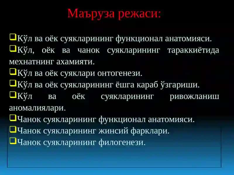 Қўл, оёк ва чанок суякларининг функционал анатомияси 3