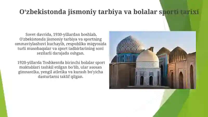 O‘zbekiston Respublikasida jismoniy tarbiya va bolalar sportini rivojlanishi 3