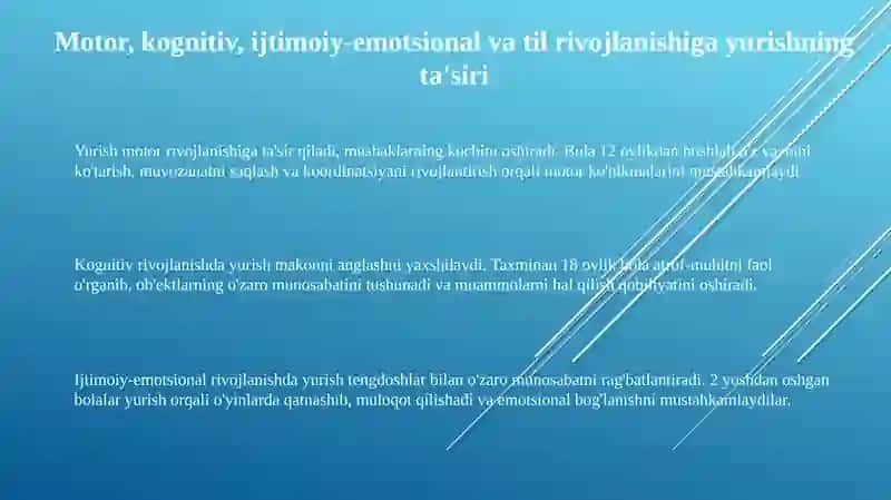 Yurishning bolaning rivojlanishiga ta'siri 3