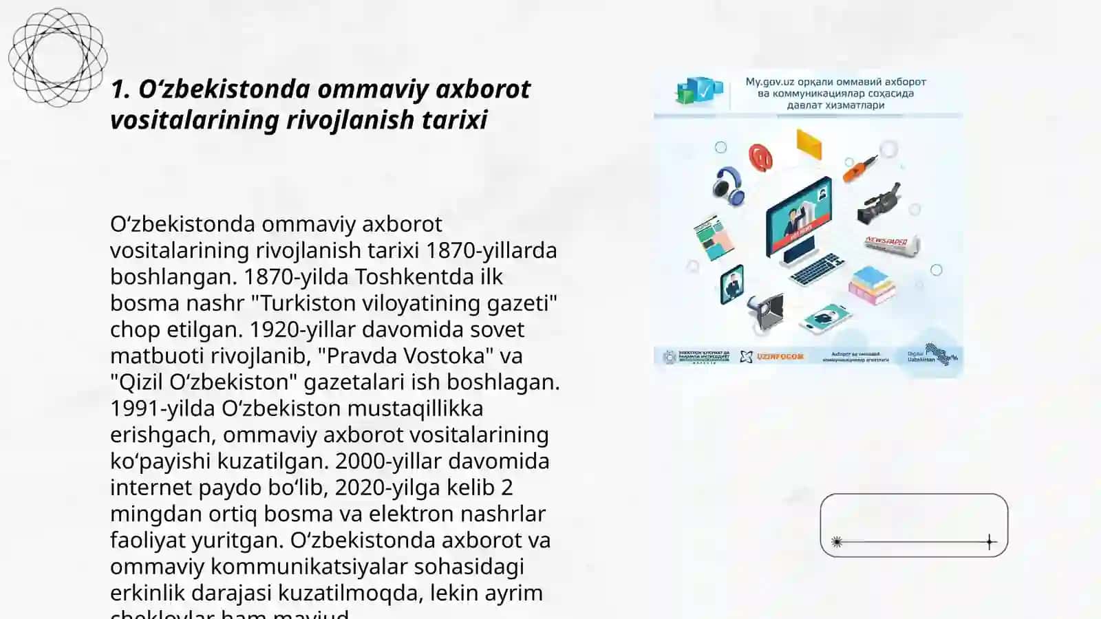 Oʻzbekiston respublikasi ommaviy axborot vositalarining faoliyati 3