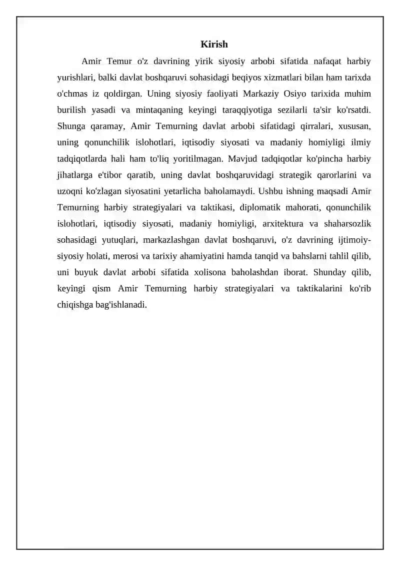 Amir Temurning davlat arbobi sifatidagi yutuqlari 3