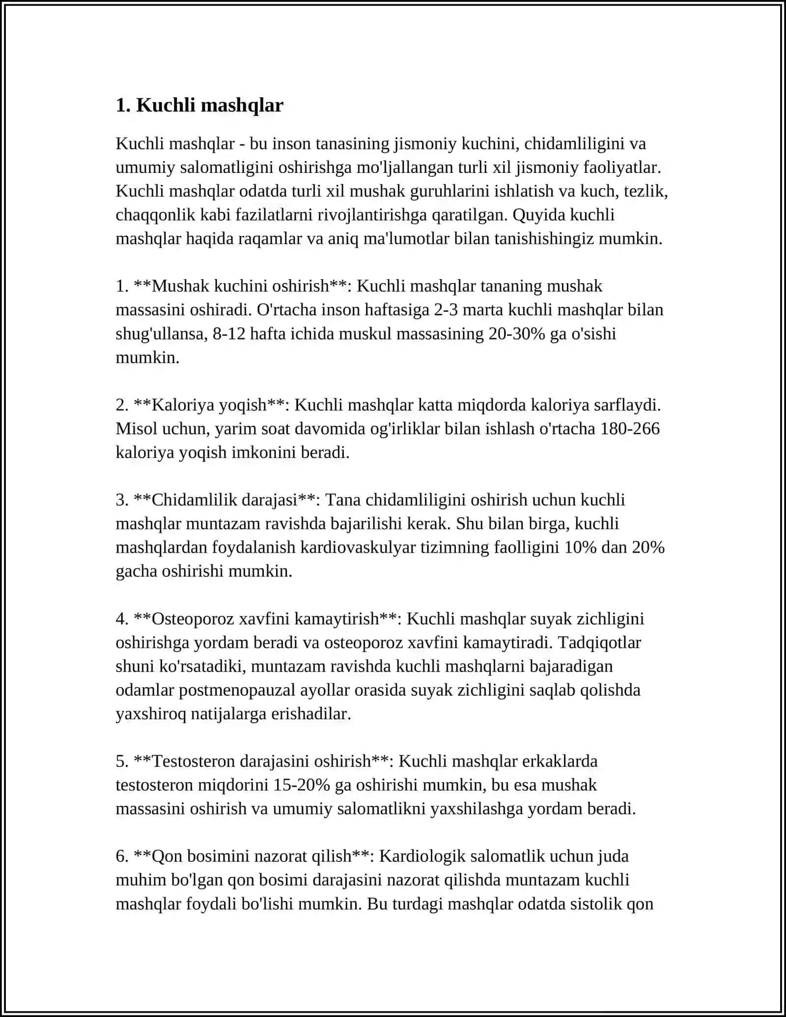 MUSTAQIL ISH Mavzu: KUCH, CHIDAMLILIK,TEZLIK, EPCHILLIK VA EGILUVCHANLIK SIFATLARINI RIVOJLANTIRISHDA QO'LLANILADIGAN USULLAR 3