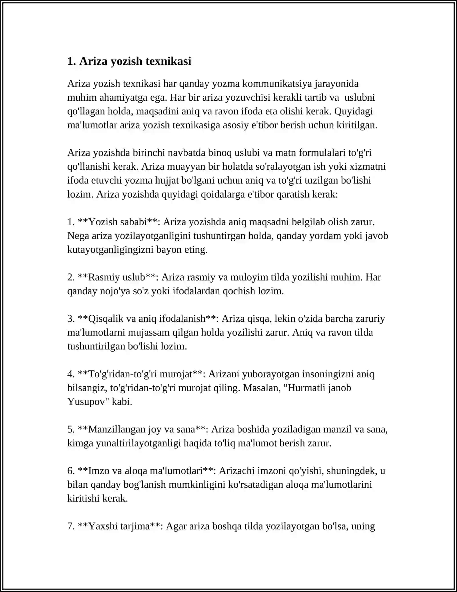 WORD MATN TAXRIRLAGICHIDA TURLI XIL BLANKALAR YARATISH(ARIZA, KASALLIK KARTASI, ANALIZLAR BLANKASI VA H.K) 3