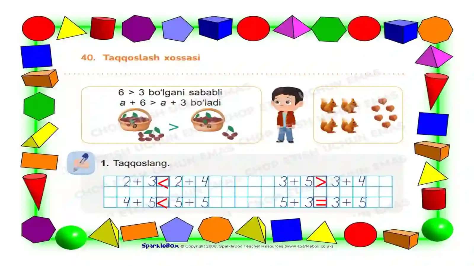 Taqqoslash xossasi 3