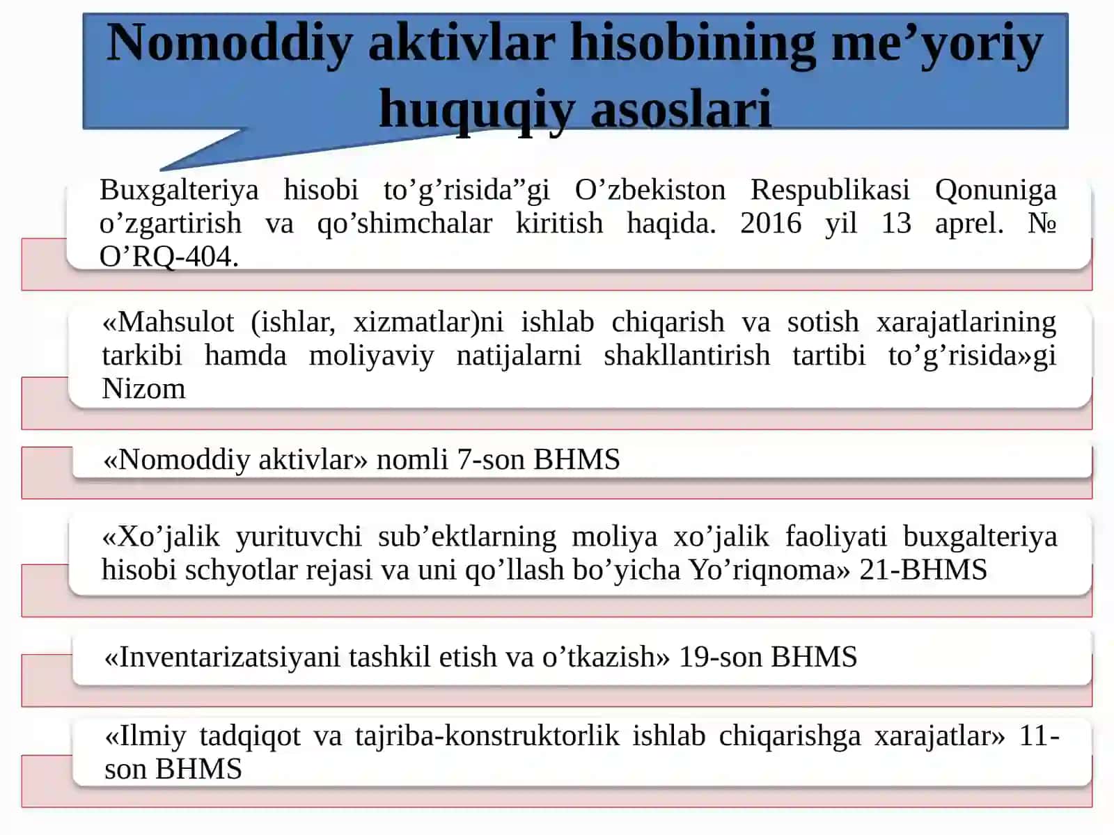 Nomoddiy aktivlar hisobi 3