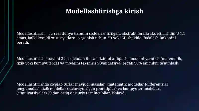 Modellashtirish 3