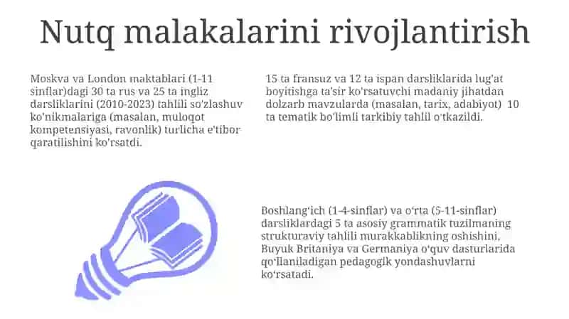 Uzluksiz ta’limning ona tili o’qitish metodikasi fanidan darsliklarning tuzilishi va mazmuni 3