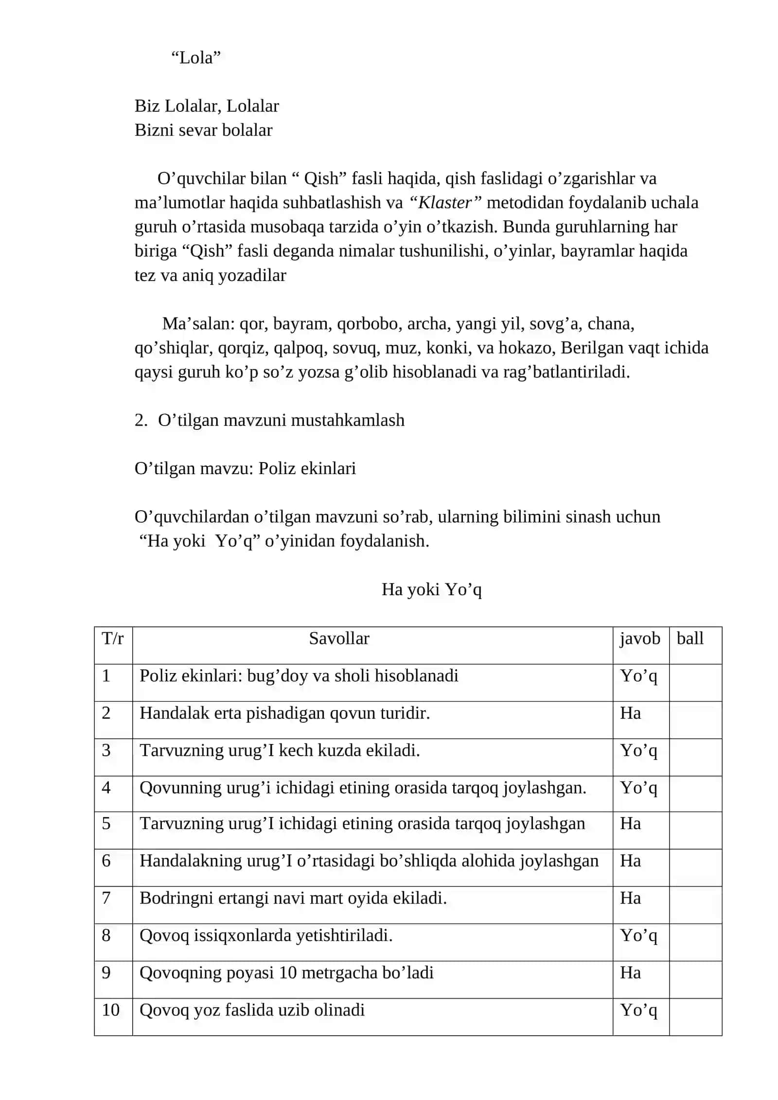 3-sinf Tabiiy Fan (Science) Dorivor o'simliklar mavzusida dars ishlanma 3
